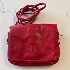 Anne Klein Red Leather Crossbody Bag